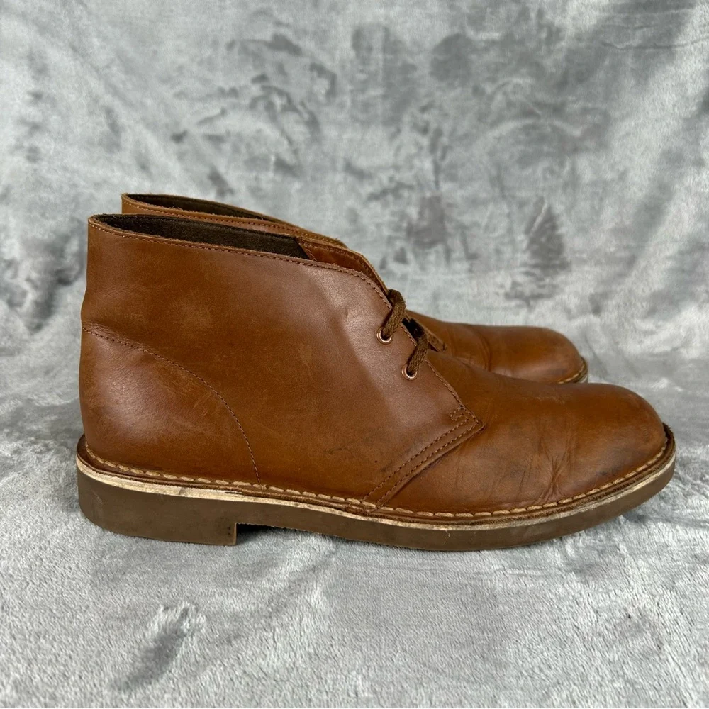 Clarks Collection Bushacre Desert Boots Mens Size 8.5 Brown Leather Lace Up‎